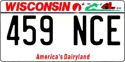 WI license plate 459NCE