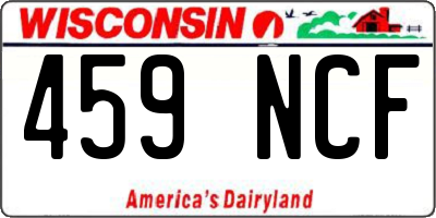 WI license plate 459NCF