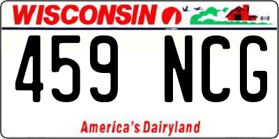 WI license plate 459NCG