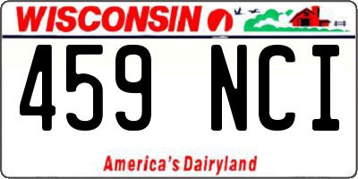 WI license plate 459NCI