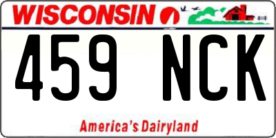 WI license plate 459NCK