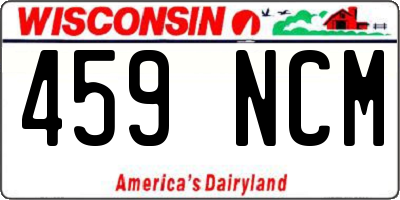 WI license plate 459NCM