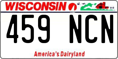 WI license plate 459NCN