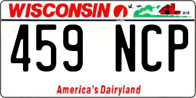 WI license plate 459NCP