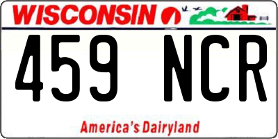 WI license plate 459NCR