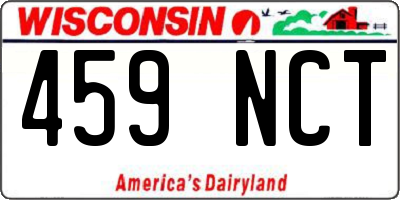 WI license plate 459NCT