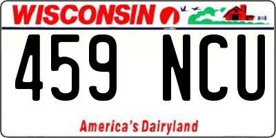WI license plate 459NCU