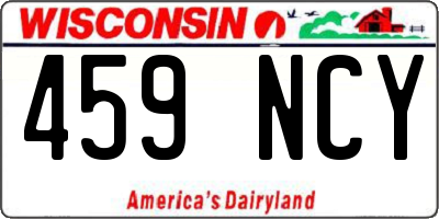 WI license plate 459NCY