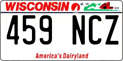 WI license plate 459NCZ