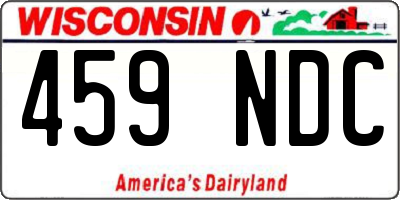 WI license plate 459NDC