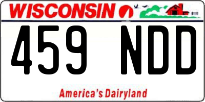 WI license plate 459NDD