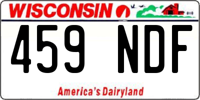 WI license plate 459NDF