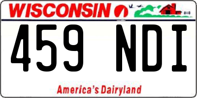 WI license plate 459NDI