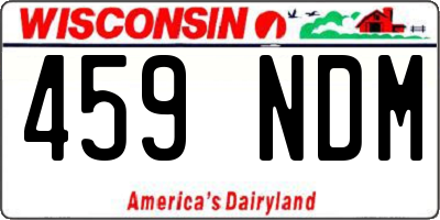 WI license plate 459NDM