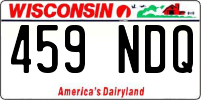 WI license plate 459NDQ