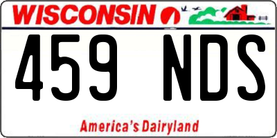 WI license plate 459NDS
