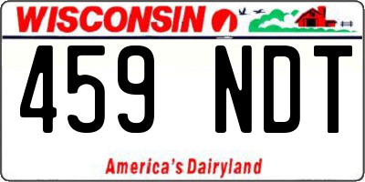 WI license plate 459NDT