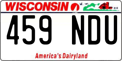 WI license plate 459NDU