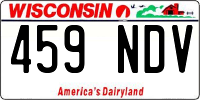 WI license plate 459NDV