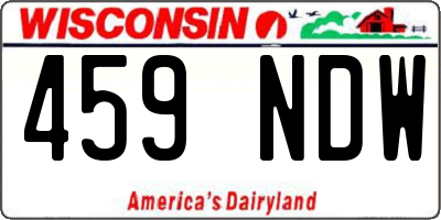 WI license plate 459NDW
