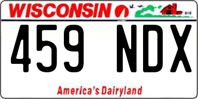 WI license plate 459NDX
