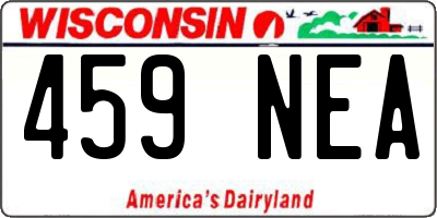 WI license plate 459NEA