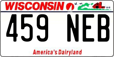 WI license plate 459NEB