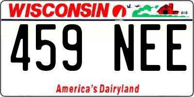 WI license plate 459NEE