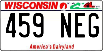 WI license plate 459NEG