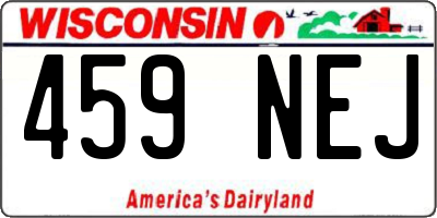 WI license plate 459NEJ