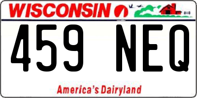 WI license plate 459NEQ