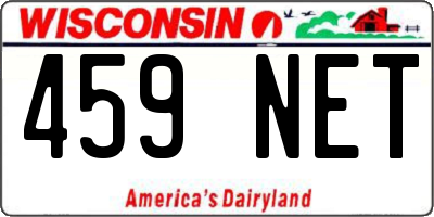 WI license plate 459NET
