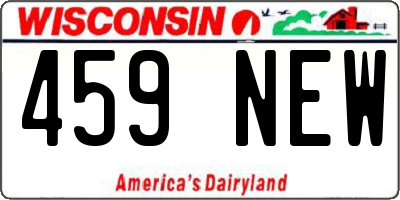 WI license plate 459NEW