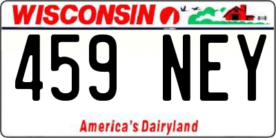 WI license plate 459NEY