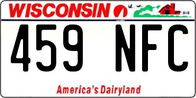 WI license plate 459NFC