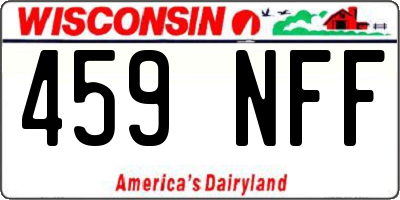 WI license plate 459NFF
