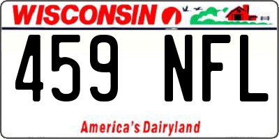 WI license plate 459NFL