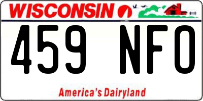 WI license plate 459NFO