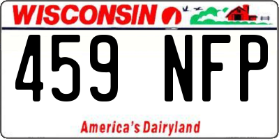 WI license plate 459NFP