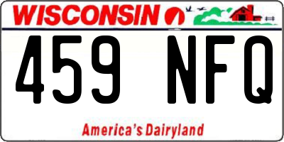 WI license plate 459NFQ