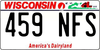 WI license plate 459NFS