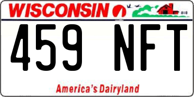 WI license plate 459NFT