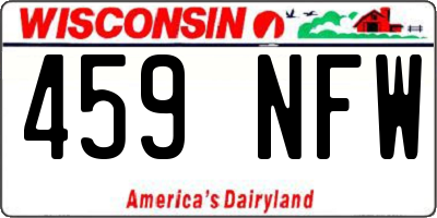 WI license plate 459NFW