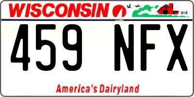 WI license plate 459NFX