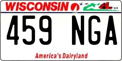 WI license plate 459NGA