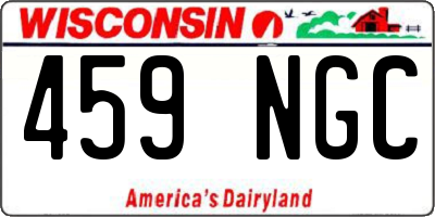 WI license plate 459NGC