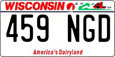 WI license plate 459NGD