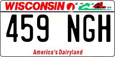 WI license plate 459NGH