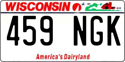 WI license plate 459NGK