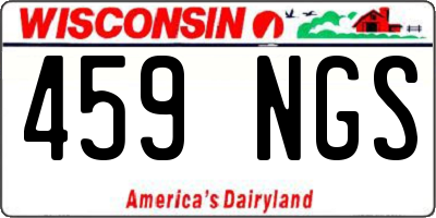 WI license plate 459NGS